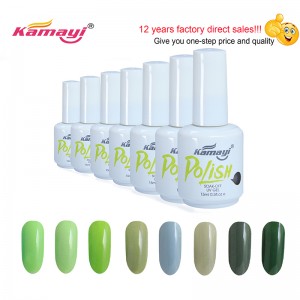 Kamayi hete verkoop 15ml professionele organische uv-kleurengel nagellak groene stijl gellak voor nagelart
